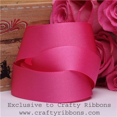 Patchwork Rose Ribbon - Shocking Pink